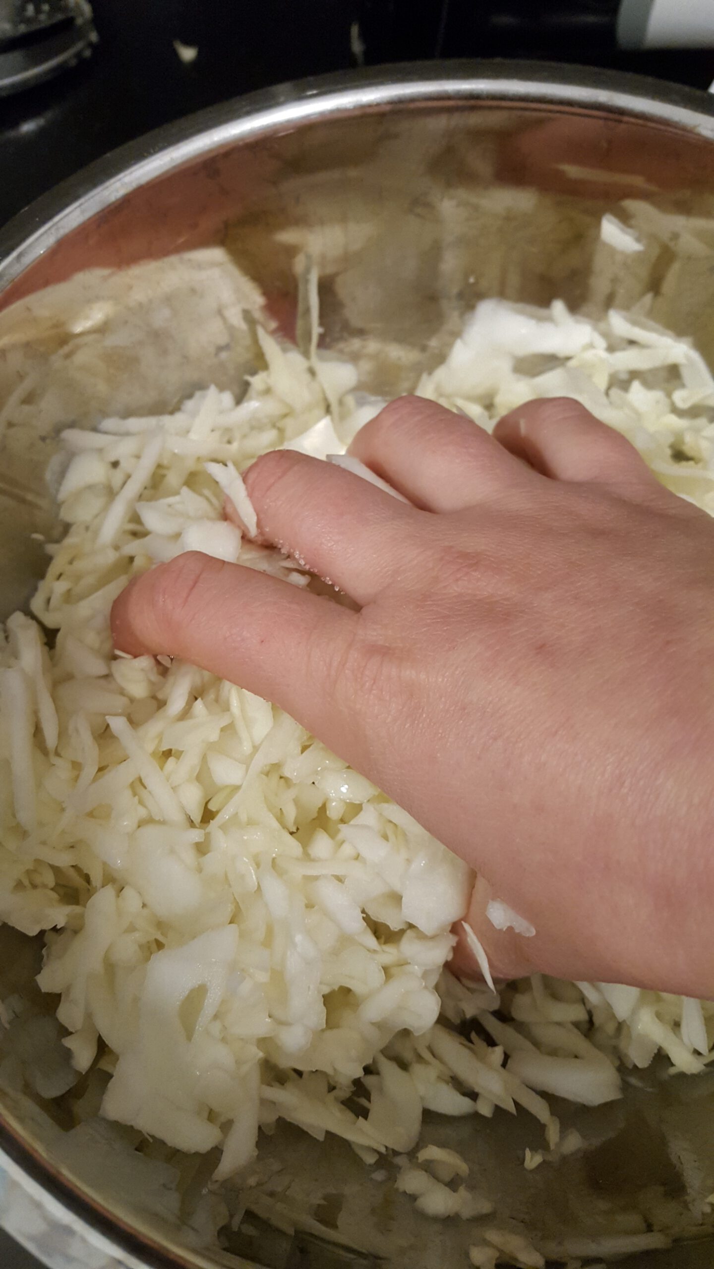 Sauerkraut mischen